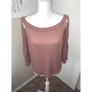 Cute Off Shoulder Too with Flared Sleeves